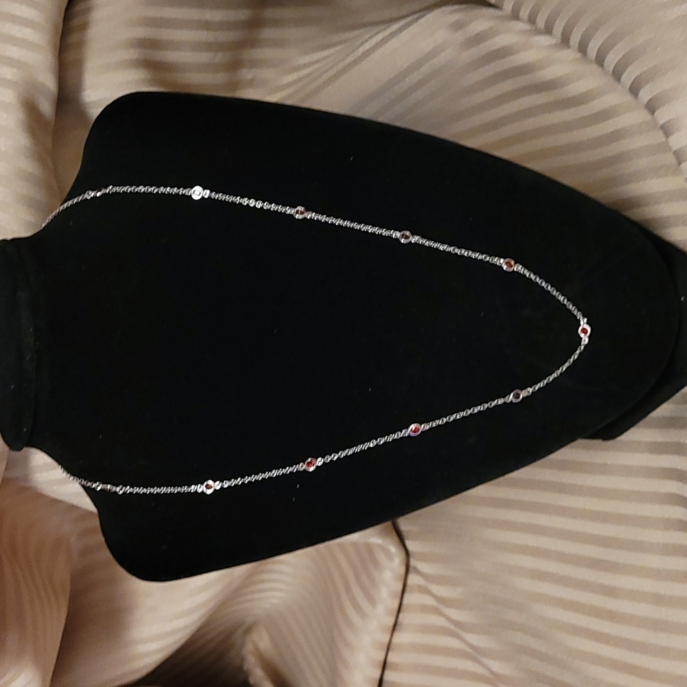 Garnet Station Necklace